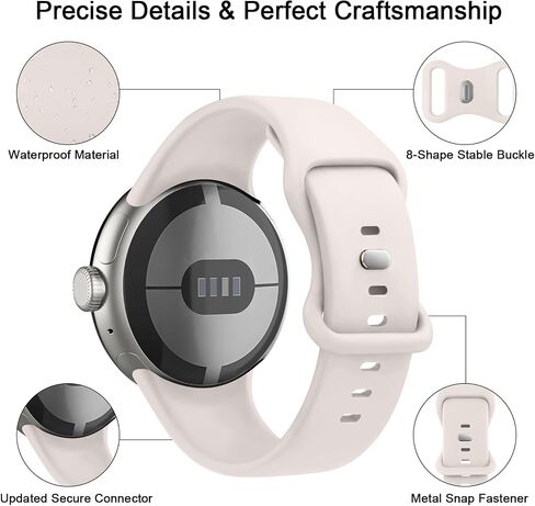 AK Silicone Band متوافق مع Google Pixel Watch 3 Band 41mm ، Google Pixel Watch 2 Band ، Google Pixel Band Women Men ، Soft Sport Replacemband Strap لـ Pixel Watch in Saudi Arabia
