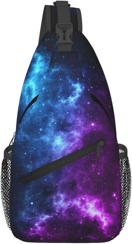 حقيبة حبال Galaxy للنساء Crossbody Bag Blue و Purple Galaxy مع كوكب وحقيبة خلفية للمساحة القمر للرجال للرجال موضوع كيس الكتف الرياضي. in Kuwait