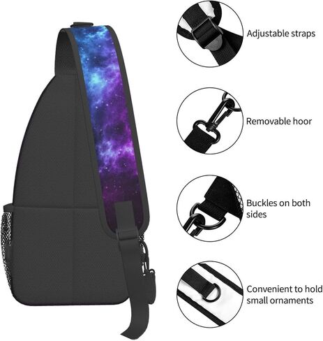 حقيبة حبال Galaxy للنساء Crossbody Bag Blue و Purple Galaxy مع كوكب وحقيبة خلفية للمساحة القمر للرجال للرجال موضوع كيس الكتف الرياضي. in Kuwait
