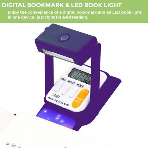Mark-My-Time Digital Bookmark and LED Book Light - Timer and Bookmark for Kids with LED Book Light, Cool Bookmarks and Reading Incentives, Christmas Gift & Stocking Stuffer - 3D Rainbow Poop Emoji in Saudi Arabia