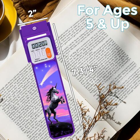 Mark-My-Time Digital Bookmark and LED Book Light - Timer and Bookmark for Kids with LED Book Light, Cool Bookmarks and Reading Incentives, Christmas Gift & Stocking Stuffer - 3D Rainbow Poop Emoji in Saudi Arabia
