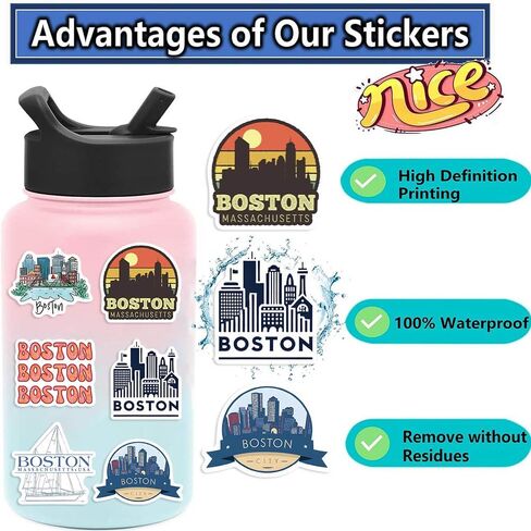 Nashville Tennessee Stickers 50Pcs Waterproof Vinyl Nashville Music City Decals for Water Bottles Laptop Luggage Cup Computer Mobile Phone Skateboard Guitar Helmet Snowboard Décor in Kuwait