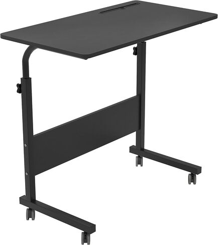 soges Adjustable Mobile Table with Tablet Slot 31.4inches Portable Laptop Computer Stand Desk Cart Tray, Black in Saudi Arabia