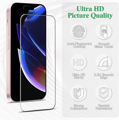 Pokolan 3 Pack Screen Protector for iPhone 16 Pro Max Tempered Glass, Full Coverage, Bubble Free, Anti-Scratch, Easy to install in Kuwait