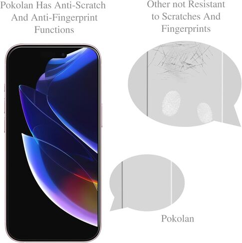 Pokolan 3 Pack Screen Protector for iPhone 16 Pro Max Tempered Glass, Full Coverage, Bubble Free, Anti-Scratch, Easy to install in Kuwait