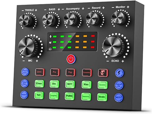 F998 Professional Audio Mixer,Voice Changer and Audio Interface with DJ Mixer Effects,Podcast Production Studio Equipment,for Podcasting/Gaming/Karaoke/Tiktok/YouTube Streaming White in Saudi Arabia