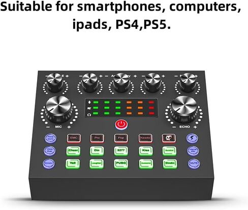 F998 Professional Audio Mixer,Voice Changer and Audio Interface with DJ Mixer Effects,Podcast Production Studio Equipment,for Podcasting/Gaming/Karaoke/Tiktok/YouTube Streaming White in Saudi Arabia