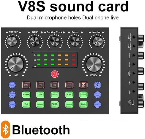 F998 Professional Audio Mixer,Voice Changer and Audio Interface with DJ Mixer Effects,Podcast Production Studio Equipment,for Podcasting/Gaming/Karaoke/Tiktok/YouTube Streaming White in Saudi Arabia