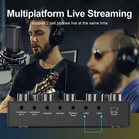 F998 Professional Audio Mixer,Voice Changer and Audio Interface with DJ Mixer Effects,Podcast Production Studio Equipment,for Podcasting/Gaming/Karaoke/Tiktok/YouTube Streaming White in Saudi Arabia