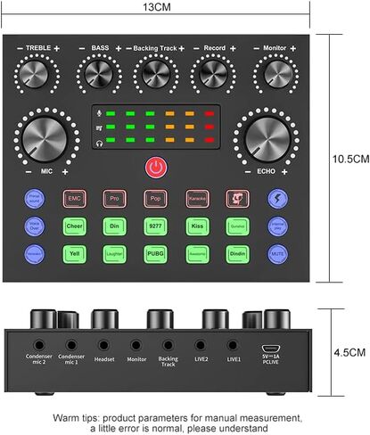 F998 Professional Audio Mixer,Voice Changer and Audio Interface with DJ Mixer Effects,Podcast Production Studio Equipment,for Podcasting/Gaming/Karaoke/Tiktok/YouTube Streaming White in Saudi Arabia