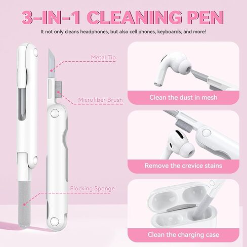 بالنسبة إلى AirPods Pro 2nd/1st Generation Cases Pink مع سلسلة مفاتيح Lock & Bling للنساء والجنود ، و Case Case Case Cove لينة من أجل AirPods Pro 2 مع مجموعة التنظيف ، وظيفة حامل الهاتف in Kuwait