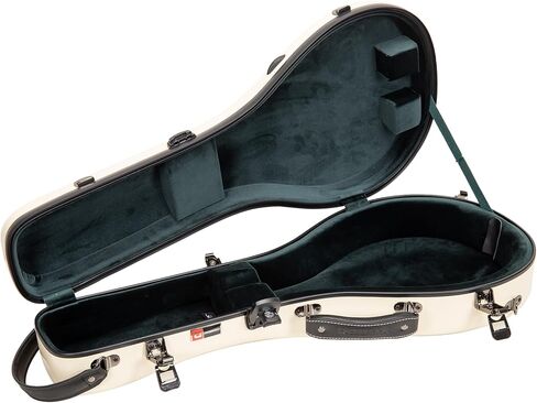 حقيبة Crossrock A-style Mandolin تناسب جيبسون A4 | غلاف صلب مصنوع من الألياف الزجاجية بنسبة 100% مع مزالج للعلامة التجارية، وقفل TSA، وأشرطة قابلة للفصل - أسود (CRF2020MAGBK) in Kuwait