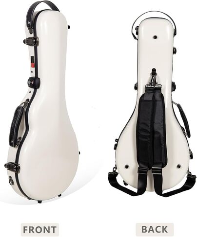 حقيبة Crossrock A-style Mandolin تناسب جيبسون A4 | غلاف صلب مصنوع من الألياف الزجاجية بنسبة 100% مع مزالج للعلامة التجارية، وقفل TSA، وأشرطة قابلة للفصل - أسود (CRF2020MAGBK) in Kuwait