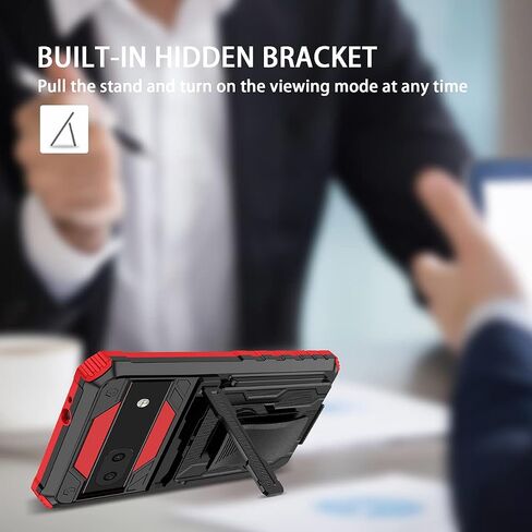 YSNZAQ Swivel Belt Clip Holster Case for Google Pixel 6A 6.1", Heavy Duty Shockproof Protective Cover with Built-in Kickstand for Google Pixel 6A BJ Red in Saudi Arabia