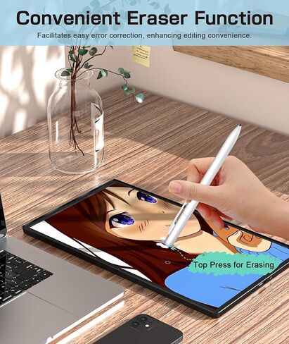 قلم EMR متوافق مع Remarkable 2، قلم رقمي بديل مع ممحاة، 4096 مستوى ضغط، رفض راحة اليد، دعم الإمالة، لأجهزة Remarkable/Samsung/Wacom/Onyx EMR - مع 5 رؤوس أقلام in Kuwait