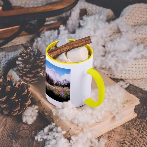 3dRose Mount Rainier Viewed from a Field of Flowers Mug, 11 oz, Ceramic in Saudi Arabia