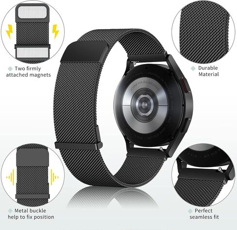 أشرطة معدنية متوافقة مع Samsung Galaxy Watch 7 Band 40mm 44mm ، Fe Bands 40mm ، حزام بديل للمعادن الفولاذ المقاوم للصدأ لـ Galaxy Watch 7 Band Women Men in Kuwait