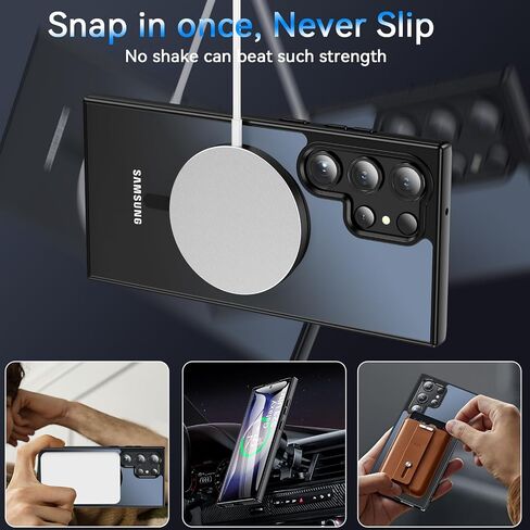 بالنسبة إلى Samsung Galaxy S24 Plus Case 6.7 '' ، S24 Magnetic Plus متوافق مع Magsafe ، [Grady Grady Frackproof] Provess Proghent Cover Cover Case Galaxy S24 Plus ، Black in Kuwait
