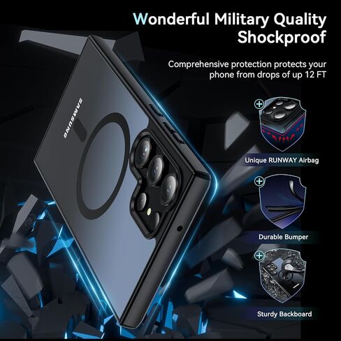 بالنسبة إلى Samsung Galaxy S24 Plus Case 6.7 '' ، S24 Magnetic Plus متوافق مع Magsafe ، [Grady Grady Frackproof] Provess Proghent Cover Cover Case Galaxy S24 Plus ، Black in Kuwait