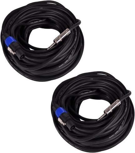 الصوت الزلزالي - SASPT12-25-2Pack - زوج من كابلات مكبر الصوت الاحترافية بطول 25 قدمًا إلى كابلات سماعات مقاس 1/4 بوصة - كابلات مكبرات صوت بحجم 12 موصلًا مقاس 25 بوصة in Saudi Arabia