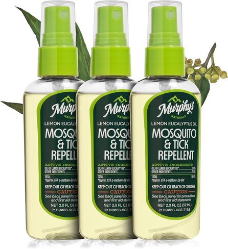 Murphy's Naturals Mosquito & Tick Bug Repellent Spray, 4 fl oz (Pack of 2) | 30% oil of lemon eucalyptus, EPA-registered & DEET-free*; 4 fl oz pump 2-pack protects skin & gear up to 6 hours in Kuwait