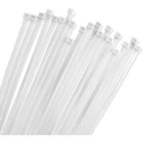 Heavy Duty Zip Cable Ties - 4 inch | Self-Locking Nylon Wire Ties | Releasable & Adjustable | Indoor/Outdoor Use | Tensile Strength Nylon Cable Ties - Pack of 100