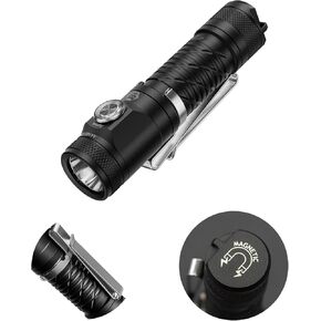 RovyVon AA145 EDC Flashlight with USB-C Rechargeable Replaceable Battery Super Bright Pocket Size Flashlights,Magnetic Tail with Two-Way Clip