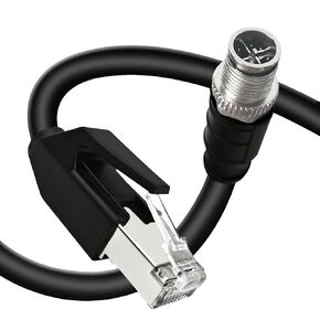 32.8FT M12 8 Pin X Code Male to RJ45 Industrial Ethernet Cable High Flexible Shielded Ethernet Cable for Industrial Camera 10M