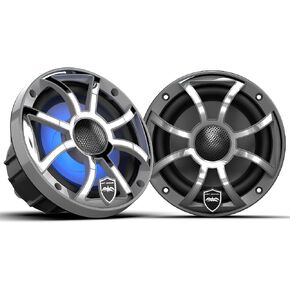 wet sounds | REVO 6 XS-G-SS V3 | High Output Component Style 6.5" Marine Coaxial Speaker with RGB Backlighting and Grey Stainless Steel Grille