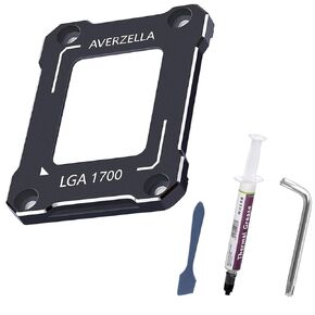 Anti-Bending Contact Frame Retrofit Kit for Intel 12th/13th/14th Gen CPUs, CNC Aluminum CPU Buckle, Compatible with LGA 1700 Socket Motherboards (with 2g 5.15W/MK CPU Thermal) (Silvery)