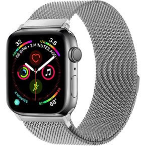 حلقة شبكة من الفولاذ المقاوم للصدأ لفرقة Apple Watch 38mm 40mm 41mm 42mm (سلسلة 10) ، نطاقات استبدال المشبك المغناطيسي لـ IWatch Ultra Series 9 8 SE 7 6 5 4 Women & Men