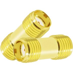 SMA Female to Female Coaxial Connector SMA Coax Adapter Gold Plated Connector for WiFi/Antenna/Two-Way Radio/FPV Drone 2PCS