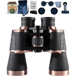 20X50 Binoculars, Hunting Birding Stargazing Concert Travel Adult Outdoor Viewing Games, Large Eyepieces BAK4 Prism Shimmer Night Vision FMC Multilayer Green Film. (Black)