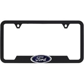 Ford 3D Badge Logo Black ABS Plastic License Plate Frame Holder 2 Hole