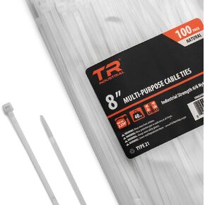 TR Industrial Multi-Purpose Cable Ties (500 Piece), 8", Natural