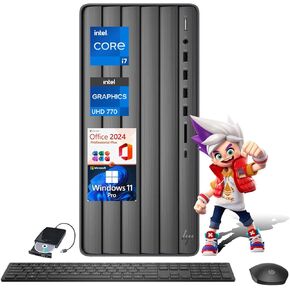 HP Envy i7 Desktop PC - Intel 20-Core i7-14700(Up to 5.4GHz), Intel UHD Graphics 770, 64GB RAM, 1TB SSD, 1TB HDD, Windows 11 Pro, Microsoft Office