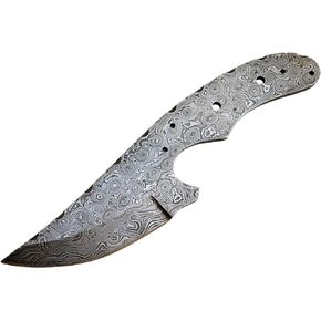 Damascus Blank Upswept Curved Skinning Skinner Blade Hunting Hunter 1095HC