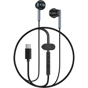 Samsung USB C Headphones Wired Earbuds for Samsung Galaxy A16 5G A15 S25 Ultra S24 FE S23 S22 S20 Plus iPhone 16 Pro Max 16e 15 Headphones with Microphone Bass Stereo Noise Canceling Wired Earphones
