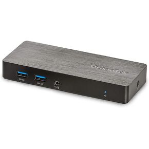 VisionTek VT1000 USB Docking Station - 1x HDMI, 1x DP, 1x VGA, 3X USB Ports, Audio, Ethernet for Windows, White Box