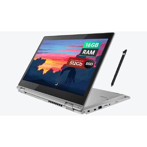 Lenovo ThinkPad L380 Yoga 2-in-1 Laptop, 13.3" FHD Touchscreen Notebook, Intel Core i5-8250U, 16GB RAM, 512GB SSD, Backlit Keyboard, Stylus Pen, Silver, Windows 10 Pro (Renewed)