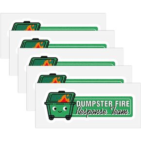 5pcs Fire Meme Stickers, Dumpster and Fire Response Team Stickers Dumpster and Fire Decal for Laptop Bumper Water Bottle Tumbler Hard Hat