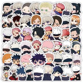 136PCS JJK Stickers, Anime Gojo Stickers, Gojo Satoru Yuji Megumi Sukuna Japan Cartoon Sticker, Waterproof Vinyl Decals for Laptop, Water Bottles, Computer, Cool Sticker for Teens Adults Kids Fans