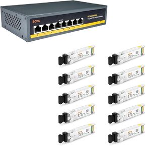 10Pack 10GBase-LR SFP+ Transceiver & 8 Port Gigabit PoE Switch