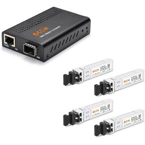 4Pack 10GBase-SR SFP+ Transceiver & Mini 10G Ethernet Network Media Converter