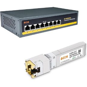 1.25/2.5/5/10GBase-T SFP+ Transceiver & 8 Port Gigabit PoE Switch