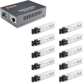 10Pack 10GBASE-SR SFP+ Transceiver و 10G محول الوسائط الألياف
