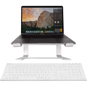 Macally Wireless Bluetooth Keyboard and Laptop Stand, Ultimate Duo
