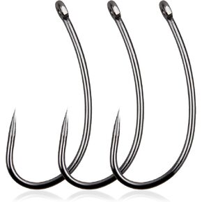 OROOTL Barbless Fishing Hooks, 180pcs Carp Fishing Hooks Barbless Carp Hooks Circle Hook Freshwater Saltwater Fly Tying Hooks Carp Hair Fishing Tackle