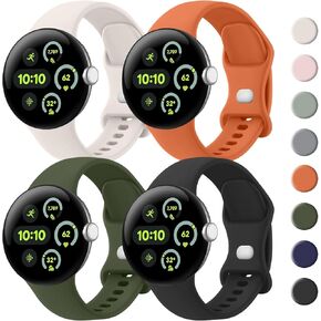 نطاقات Vanjua لـ Google Pixel Watch 3 41 ملم Band/Google Pixel Watch 2/1 Band Women Men ، 4 Pack Soft Silicone Protcs Protces Bresplicds Ristbands in Kuwait