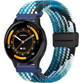 Braided Bands Compatible with Garmin Vivoactive 4 / Venu 3 / Venu 2 Watch Band Women Men, 22mm Soft Nylon Sport Replacement Strap for Garmin Venu 3, Venu 2, Vivoactive 4, Forerunner 745/265/255 Smart Watch